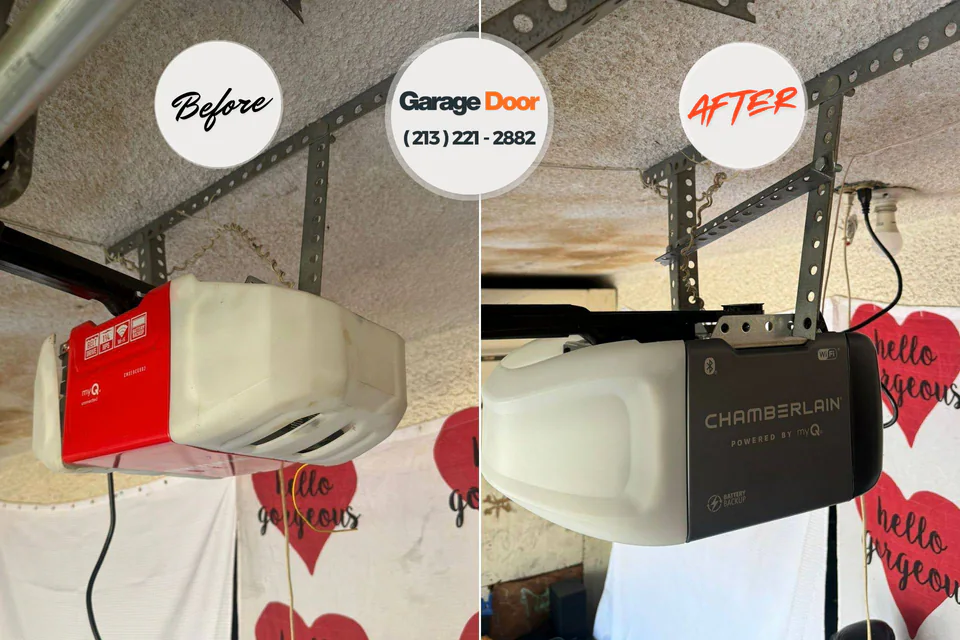Before and after: garage door repair Los Luceros, NM